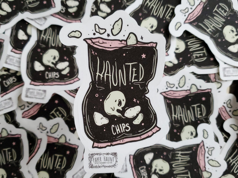 Haunted Chips Ghost Sticker