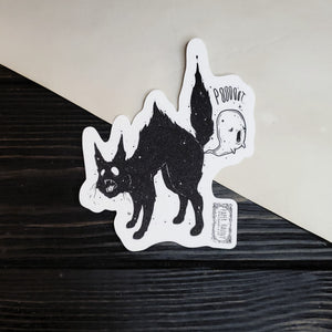 Kitty POOT cat ghost sticker