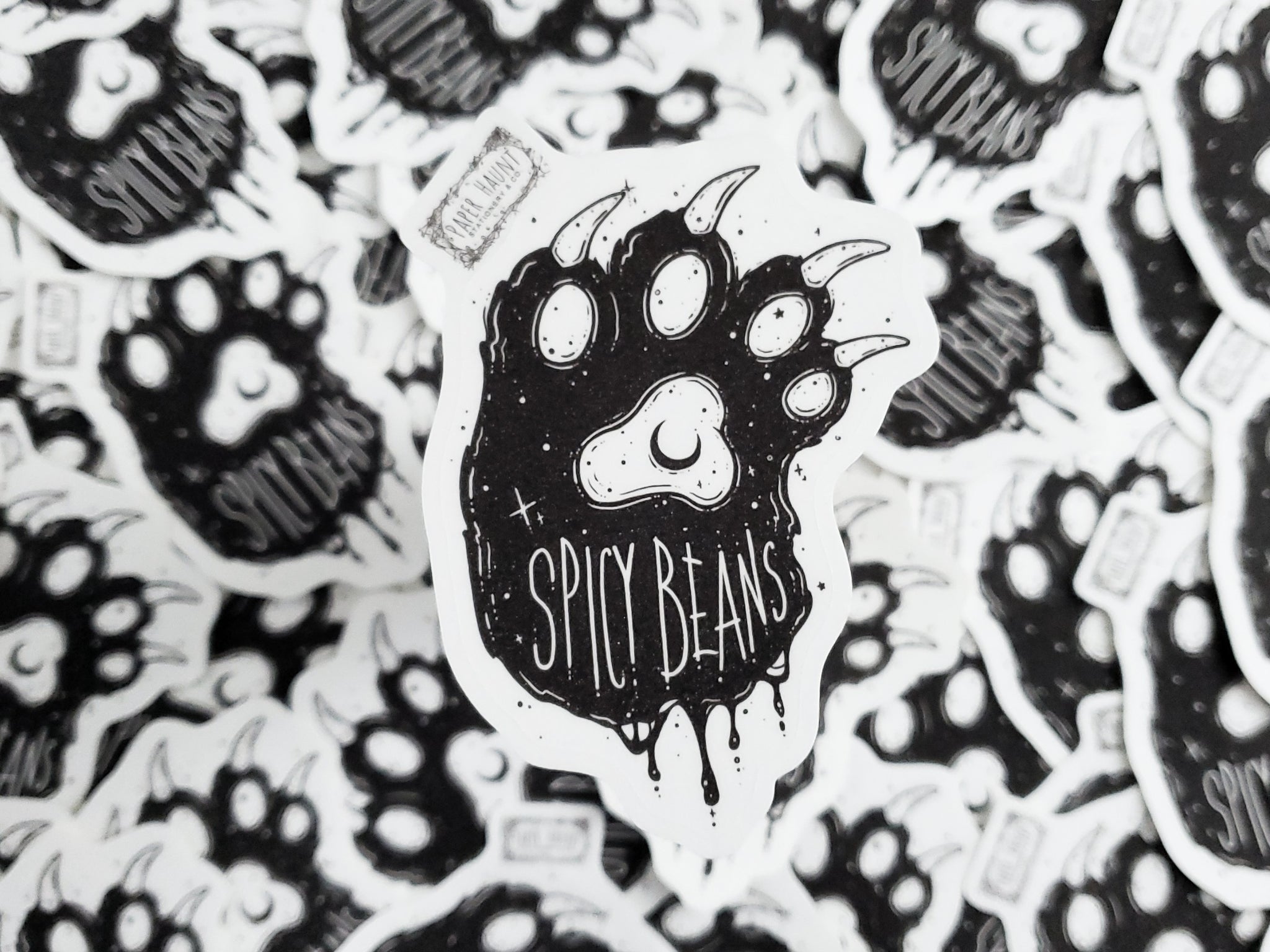 Spicy Beans cat paw sticker