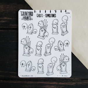 Ghost and Tombstone STICKER sheet