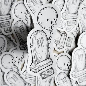Tombstone Ghost Sticker