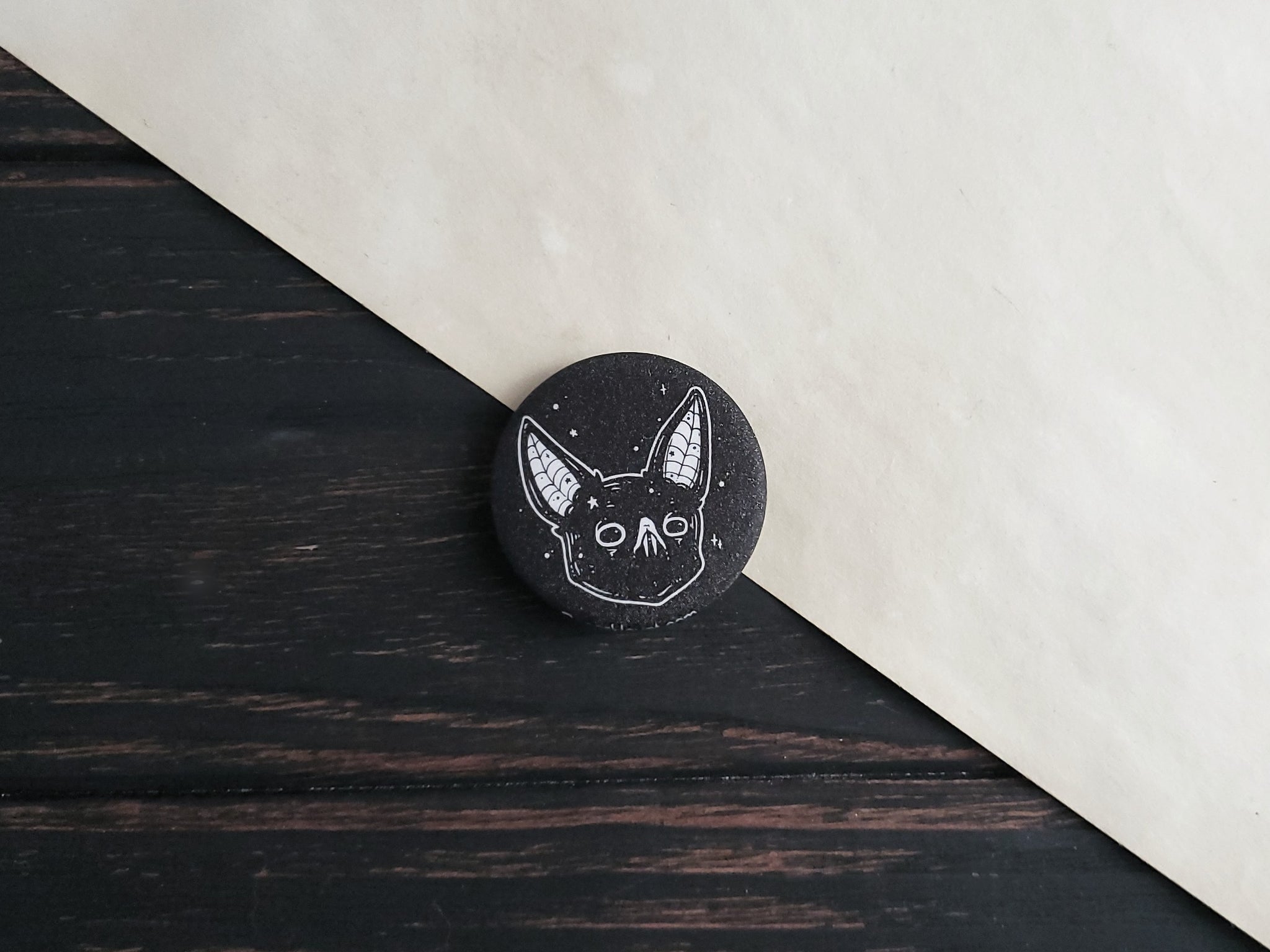 Vampire bat pin button badge - y tho