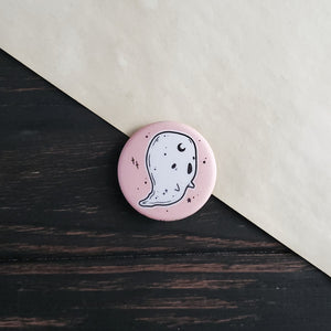Pink Moon Ghost pin badge