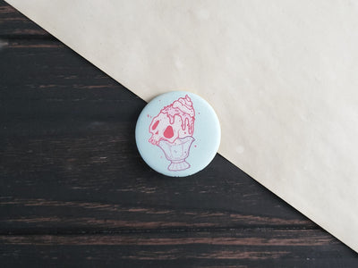 Ice Cream Skull pin badge