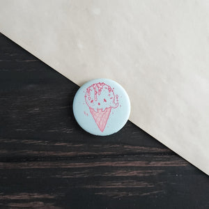 Ice Cream Cone Ghost pin badge
