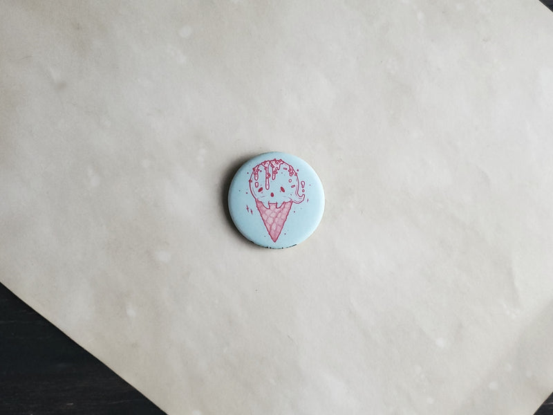 Ice Cream Cone Ghost pin badge