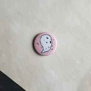 Pink Moon Ghost pin badge