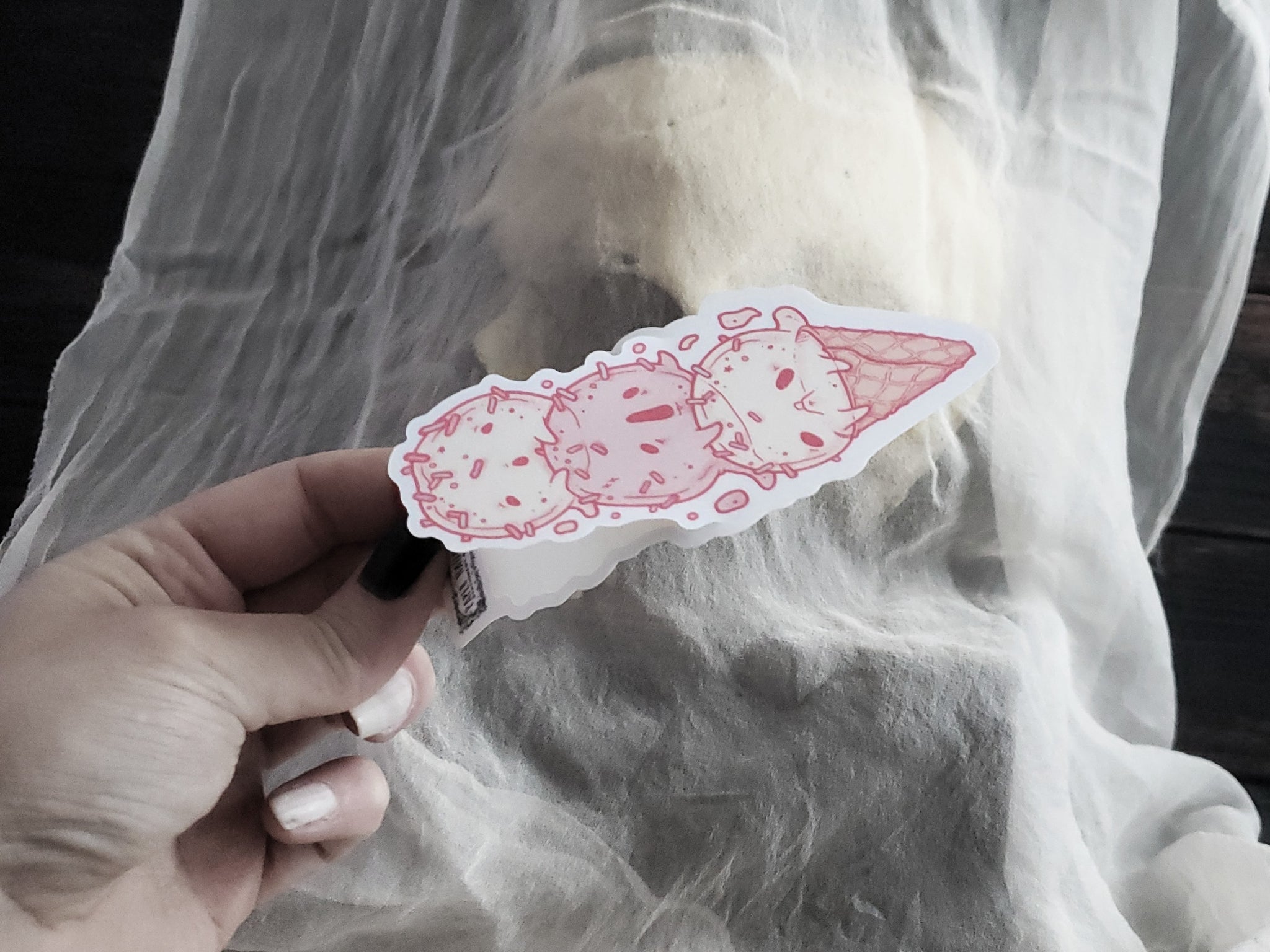 Ice Cream Ghost Cone Sticker