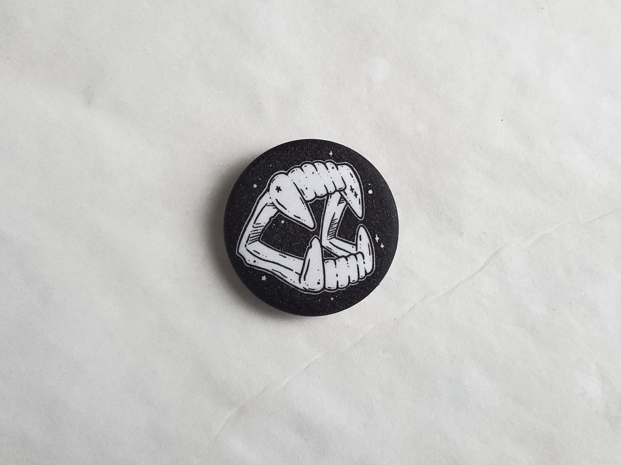 Vampire Fangs pin badge