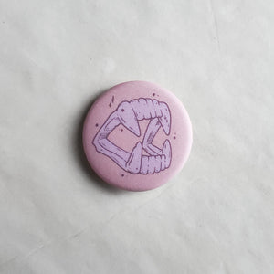 Purple Vampire Fangs pin badge