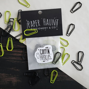 Green and Black Mini Coffin paperclips