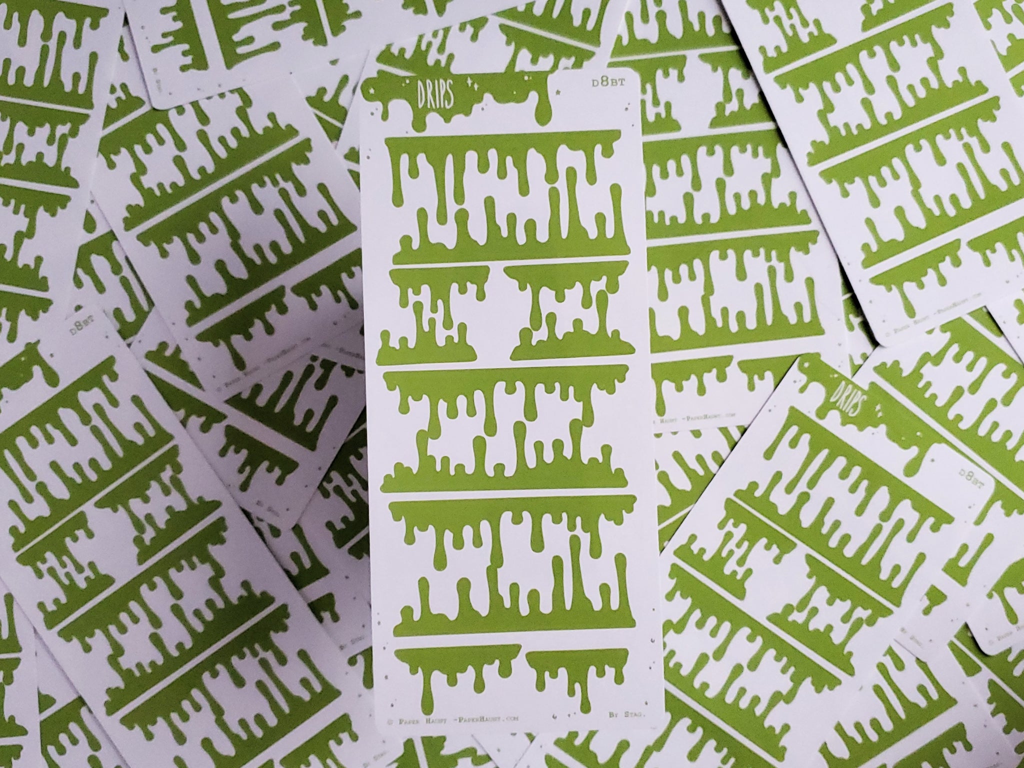 Slime Green Drip sticker sheet