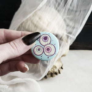 Pastel Eyeballs pin badge