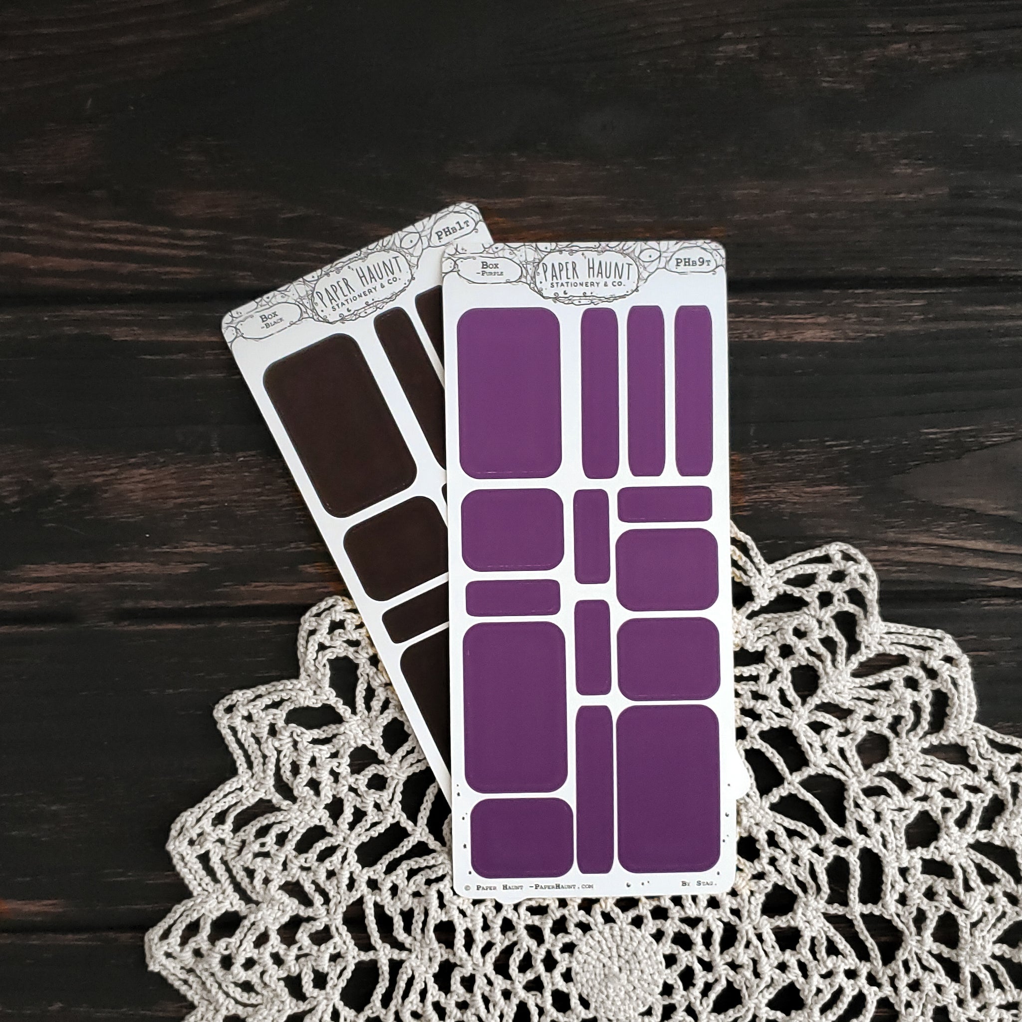 Purple and Black planner box sticker sheet