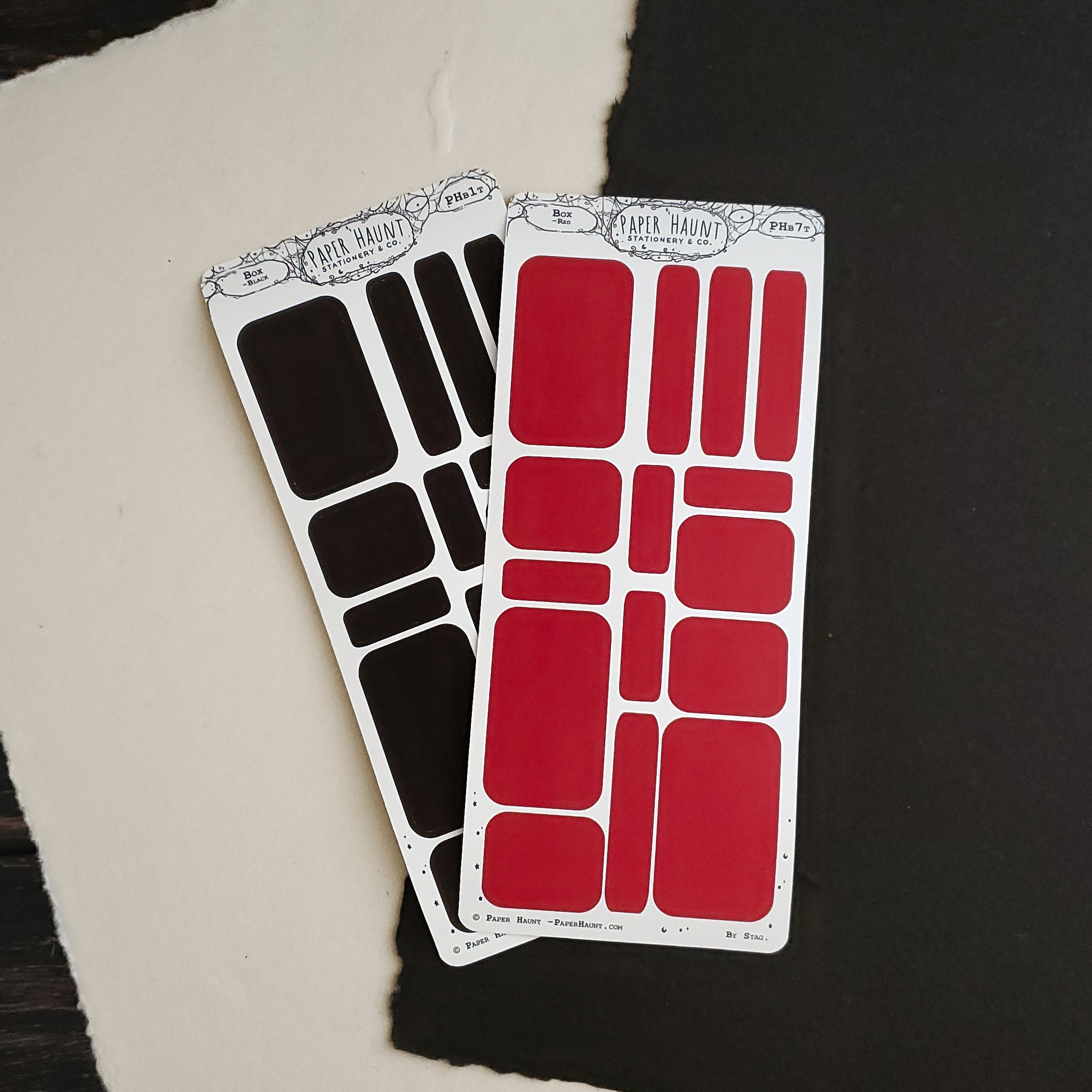 Blood Red and Black planner box sticker sheet