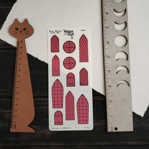 Gothic Window STICKER sheets - Clear