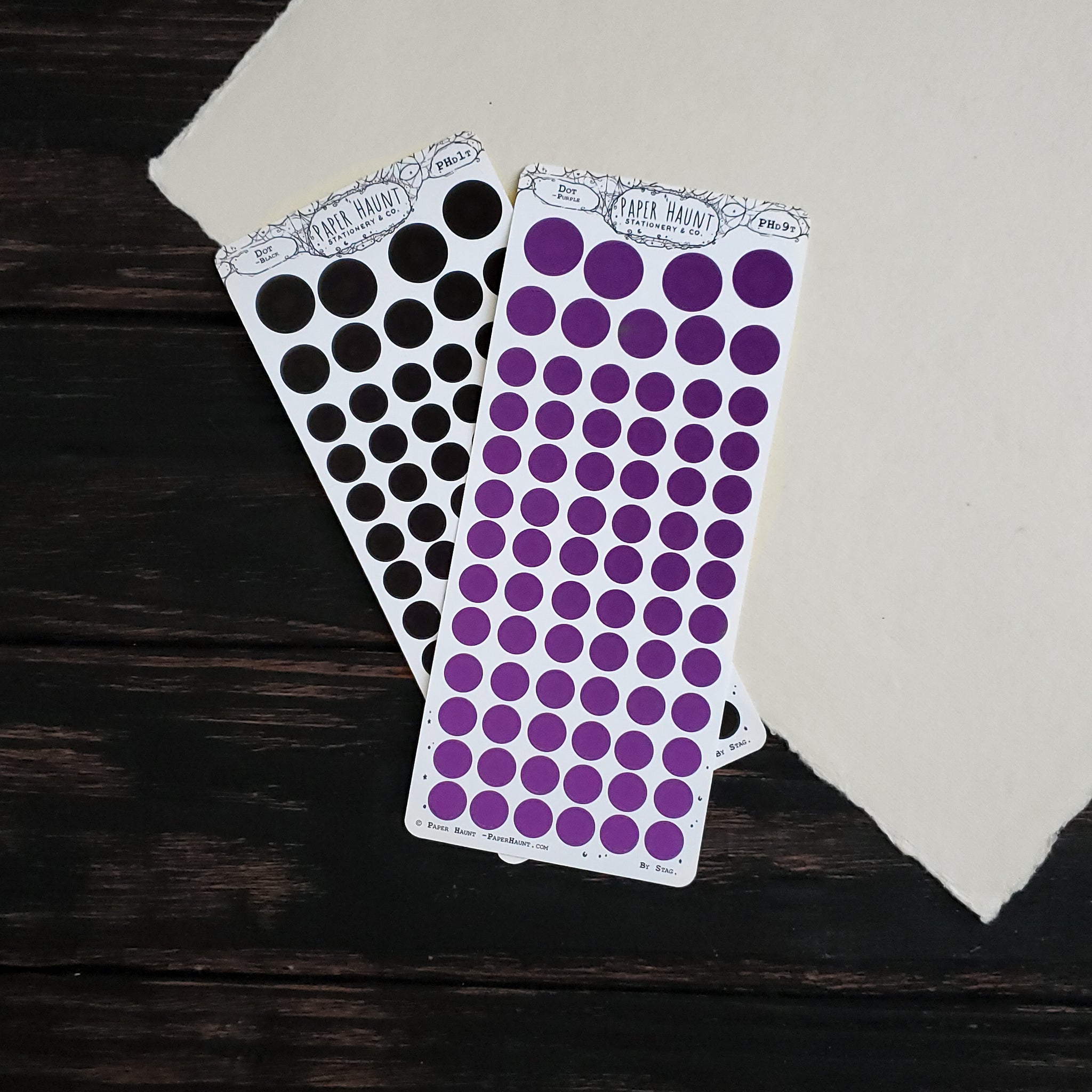 Purple and Black planner Dot sticker sheet