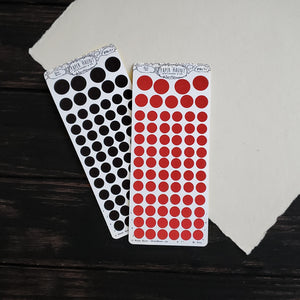 Blood Red and Black planner Dot sticker sheet