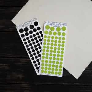 Slime Green and Black planner Dot sticker sheet