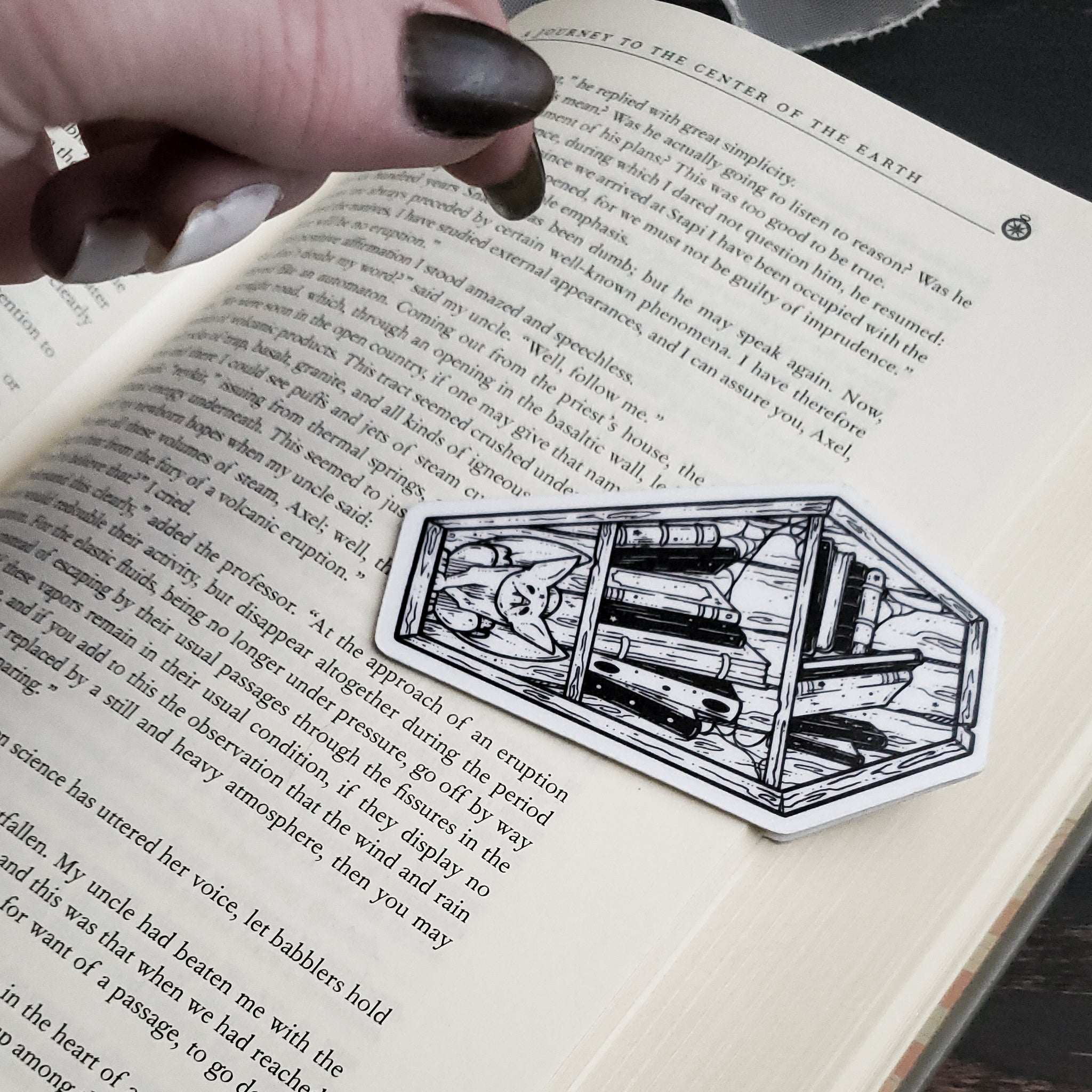 Coffin Bookshelf Magnetic Bookmark