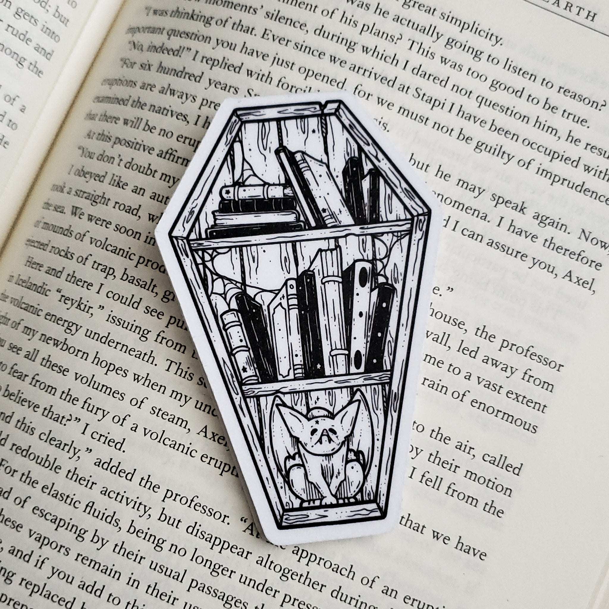 Coffin Bookshelf Magnetic Bookmark