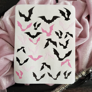 Pink and black Bat STICKER sheet
