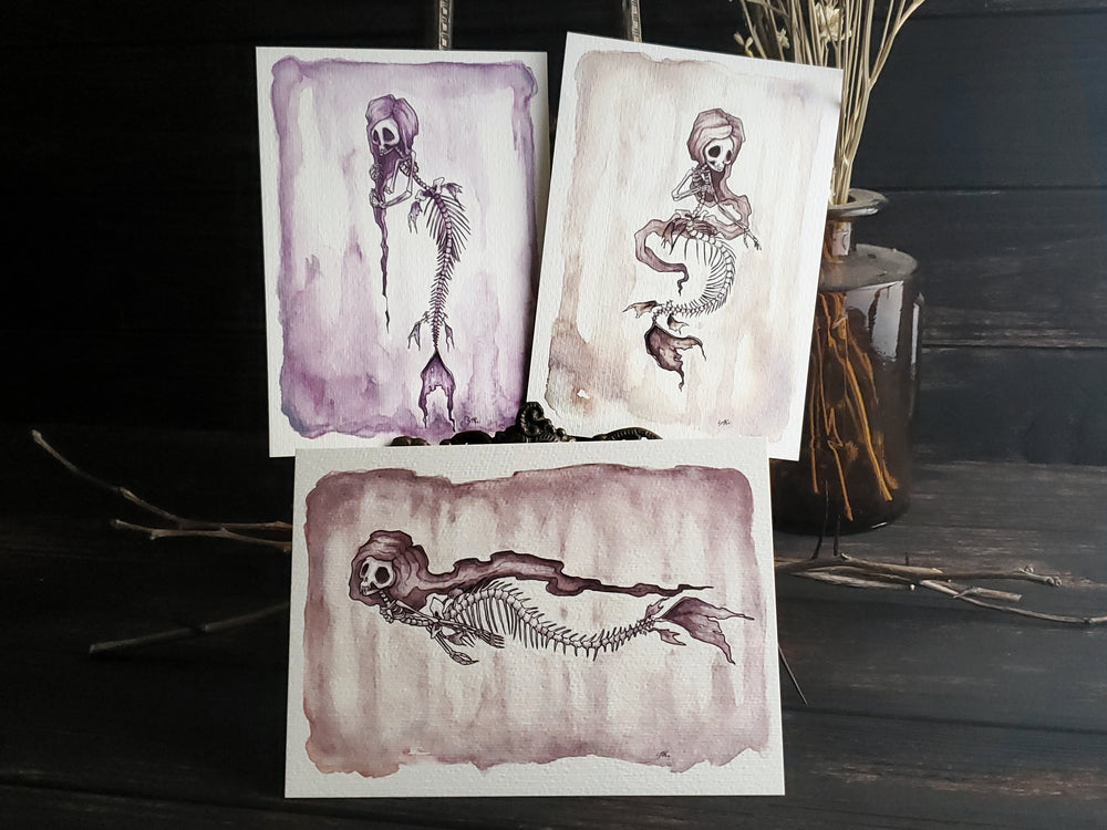 Fishbones Mermaid skeleton- Print set
