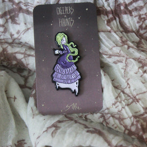 Mourning brew Enamel pin -Lowbrow misfits White Stag Art