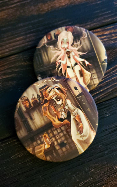 The Reanimator and Reanimated large pin back button