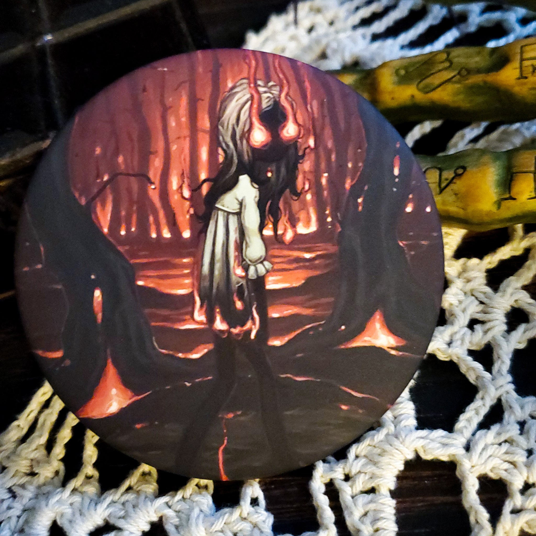 The Ember Witch large pin back button