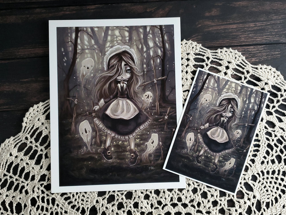 Among the Sticks- Gothic Ghost Print