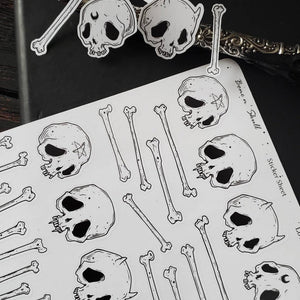 Skull and Bone STICKER sheet