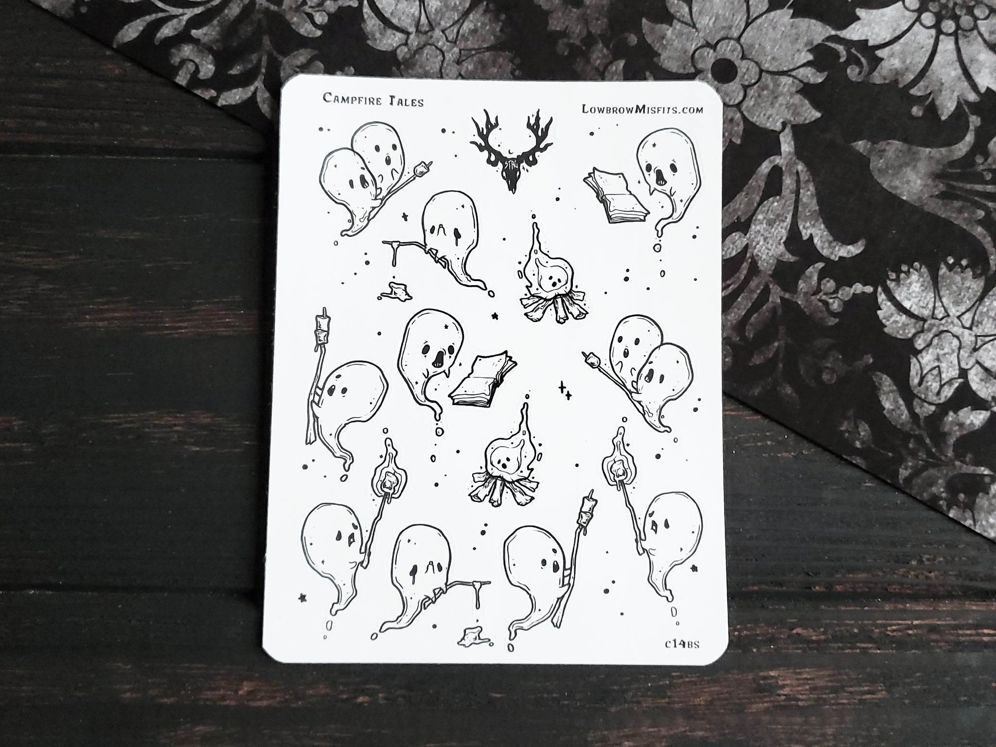 Campfire Tales Ghost sticker sheet, spooky cute