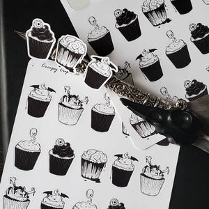 Creepy Cupcake STICKER sheet