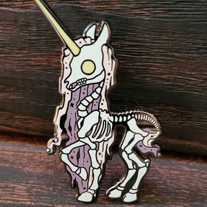 Skeleton Unicorn Pin