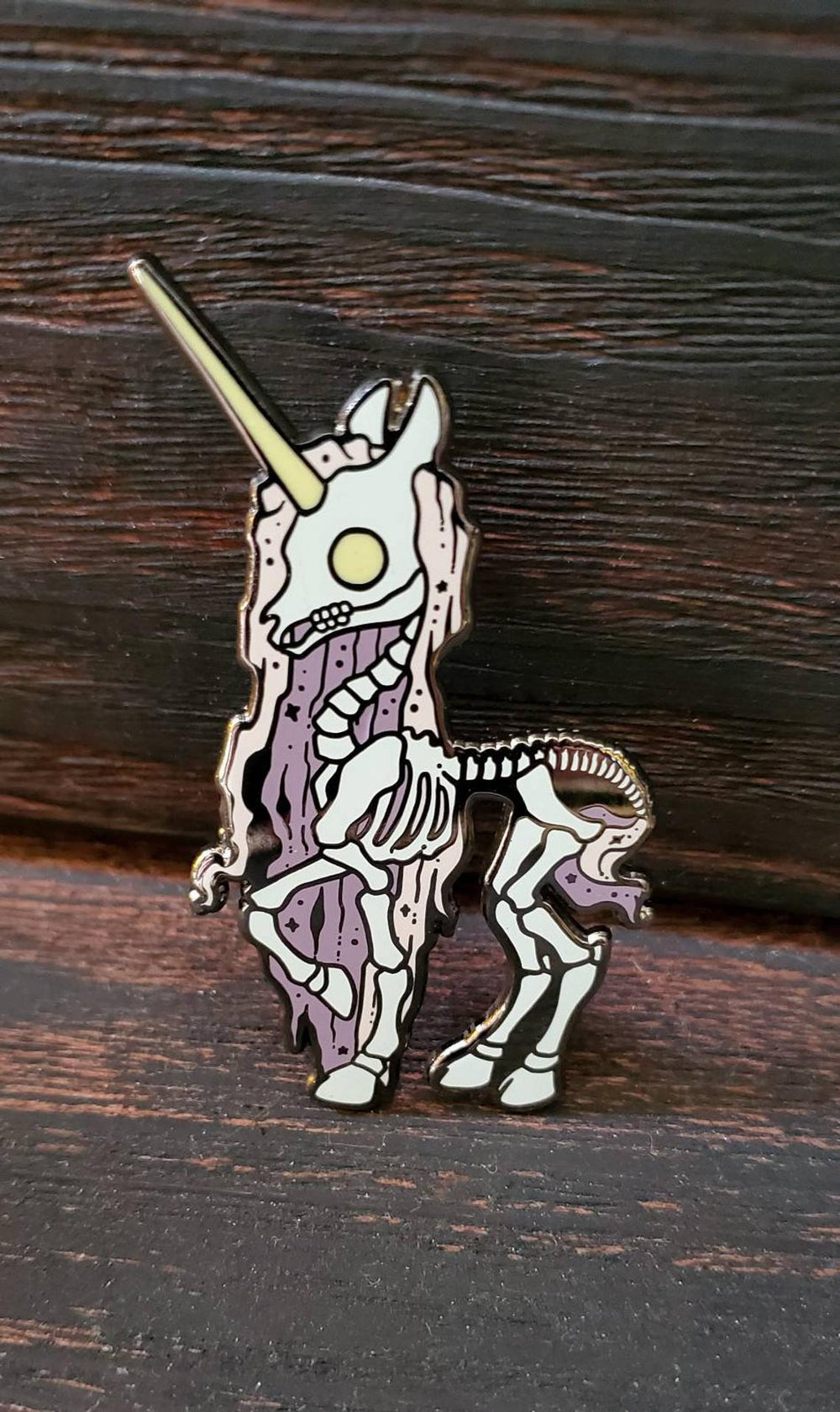 Skeleton Unicorn Pin
