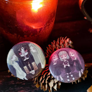 Witch ghost Gothic Pin Button set