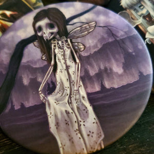 Daisy Bones large Pin Button -skeleton fairy
