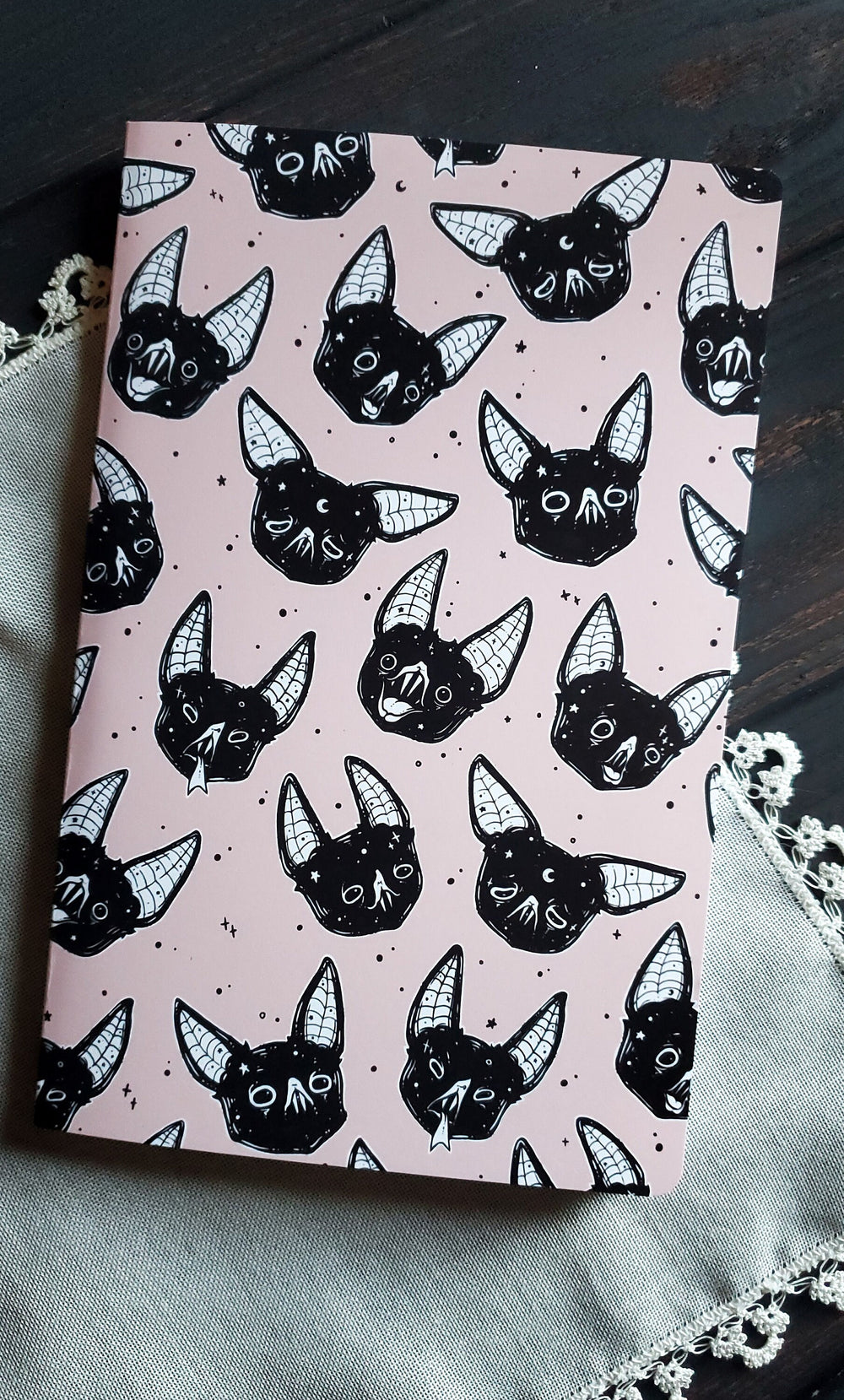 Bat note book pink