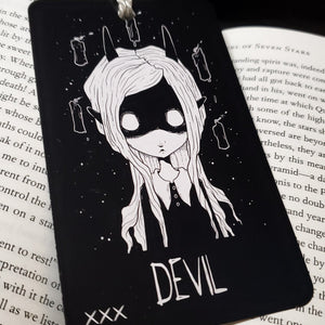 The Devil oracle card Bookmark, Spooky cute, goth