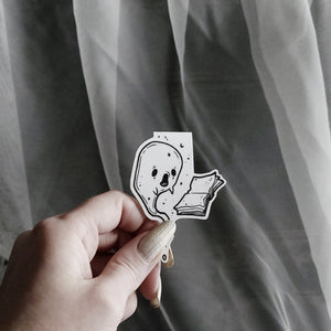 Ghost Tales book magnetic Bookmark, Spooky cute, Goth