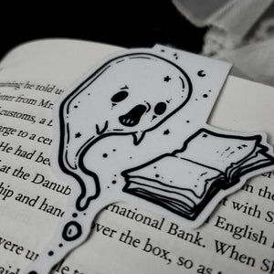 Ghost Tales book magnetic Bookmark, Spooky cute, Goth