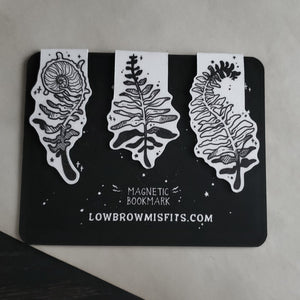 Fern magnetic Bookmark SET, Spooky cute, Goth