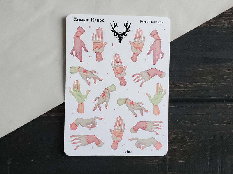 Zombie Hands sticker sheet