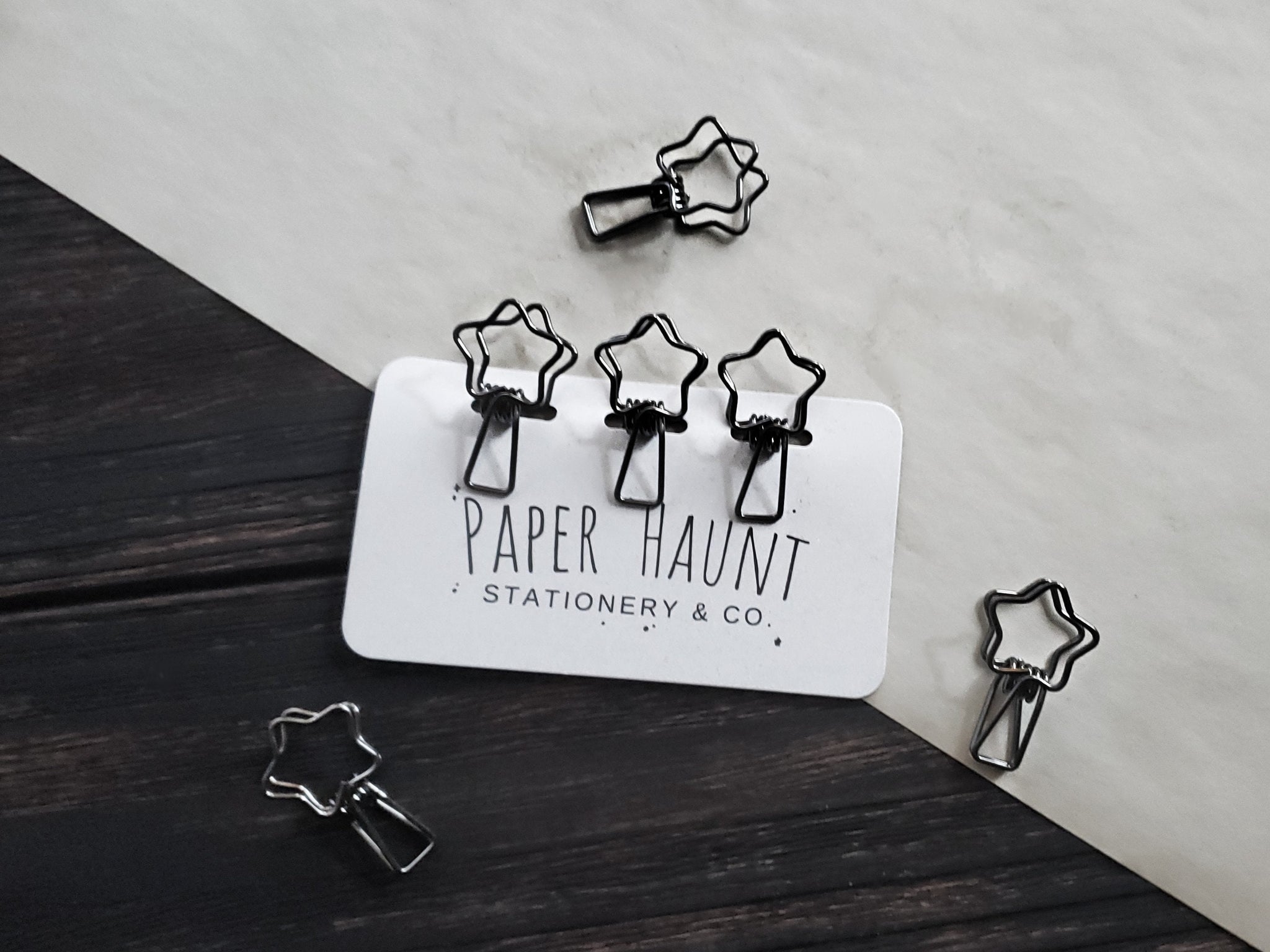 Star Binder clip set paperclips