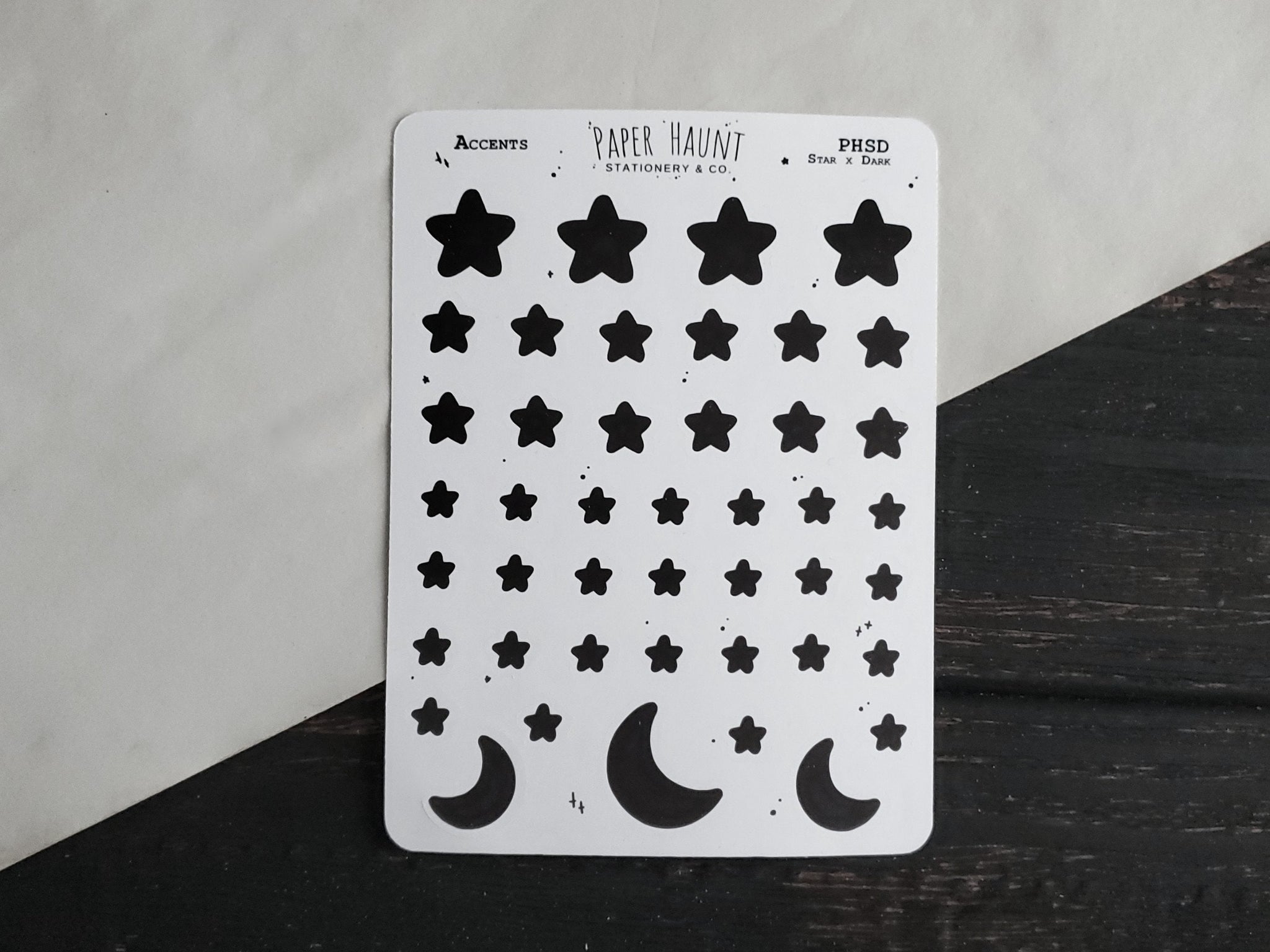 Black Star & Moon sticker sheet