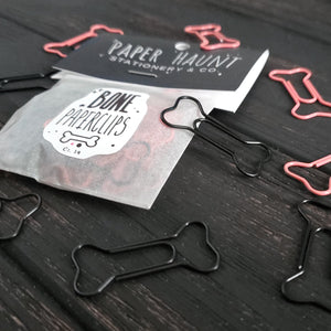 Pink and black Bone paperclips