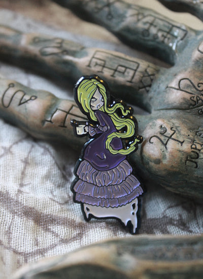 Mourning brew Enamel pin -Lowbrow misfits White Stag Art