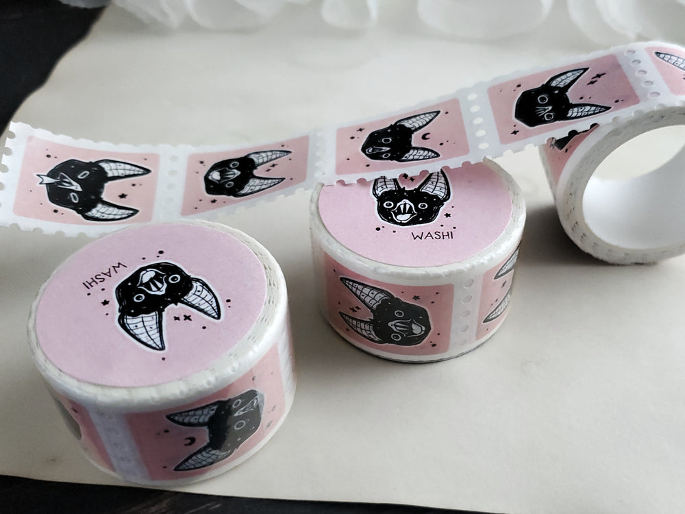 Pink Vampire Bat stamp WASHI tape
