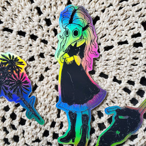 plague doctor holographic STICKER pack -Lowbrow misfits White Stag Art